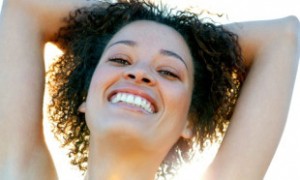 single woman enjoying summer